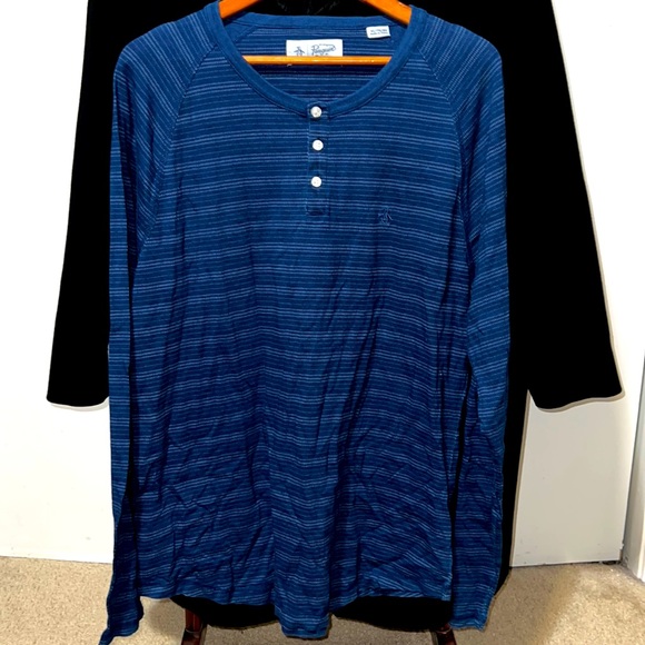 Original Penguin Henley Long Sleeves T-Shirt Size XL - Picture 1 of 3